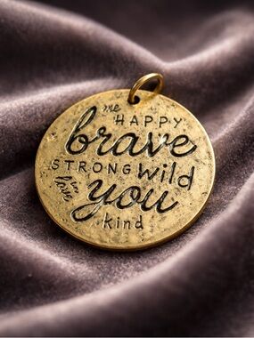 Vintage gold tone brass pendant